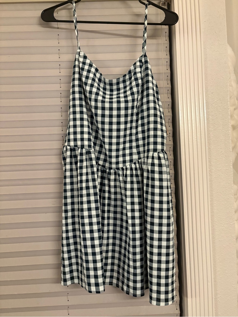 No Boundaries Navy and White Gingham Smocked Sundress